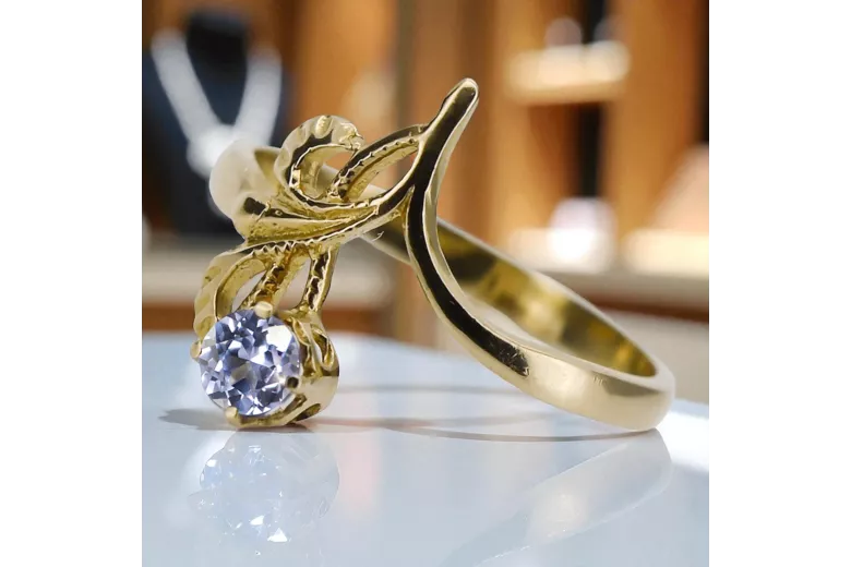 14-кв Желтое золото Александрит Кольцо Винтаж изделия vrc095y